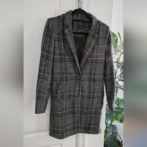 Love Tree Black and White Checkered Blazer